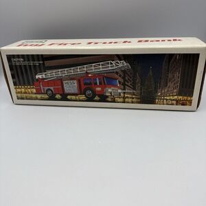 1986 HESS Model FIRE TRUCK BANK Battery Operated Vintage Toy NEW IN BOX NOS Rare